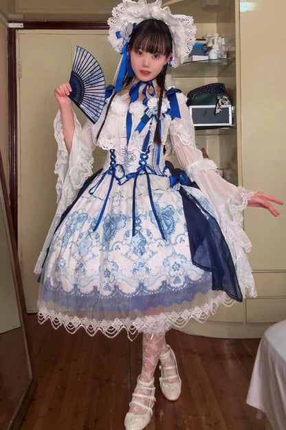 Blue and White Porcelain Lolita Dress