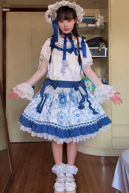 Blue and White Porcelain Lolita Dress