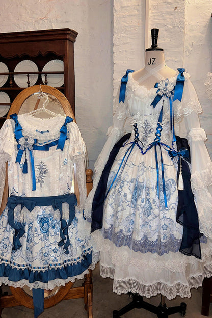 Blue and White Porcelain Lolita Dress