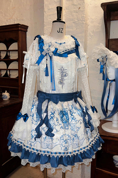 Blue and White Porcelain Lolita Dress