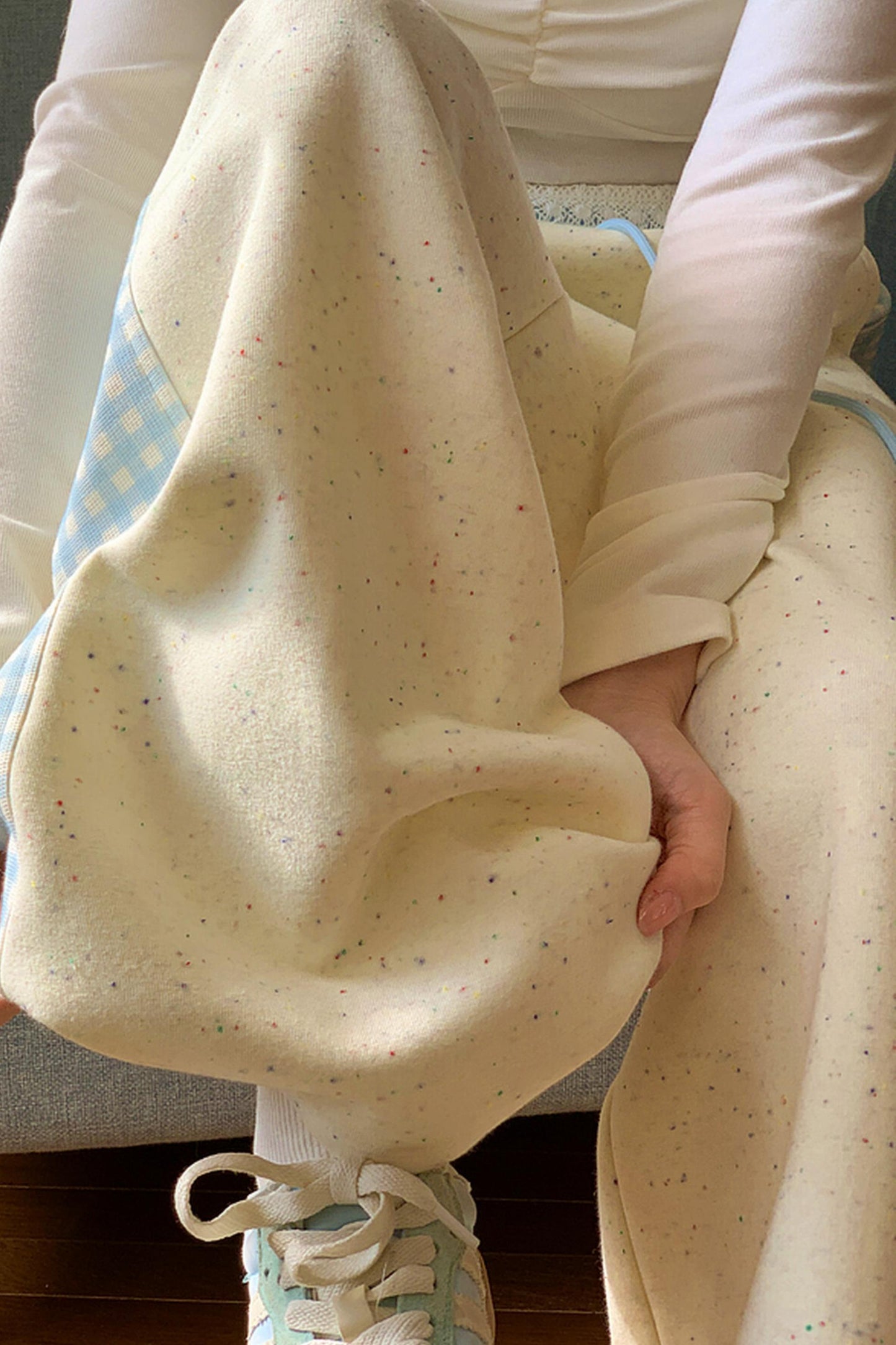 Bear Embroidery Plaid Pants