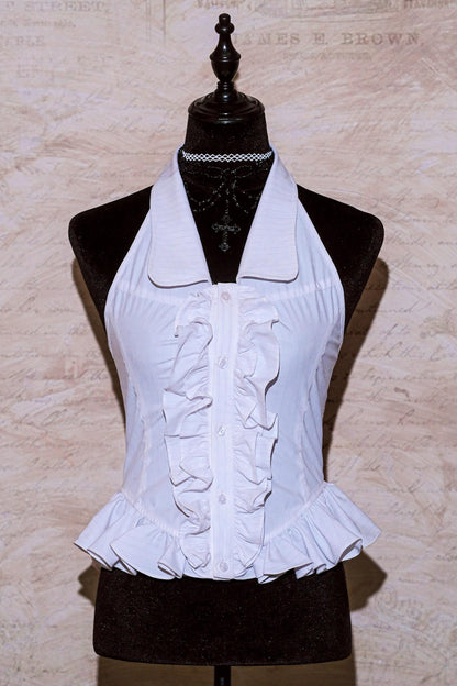 Gothic-Maid-Halter-Oberteil