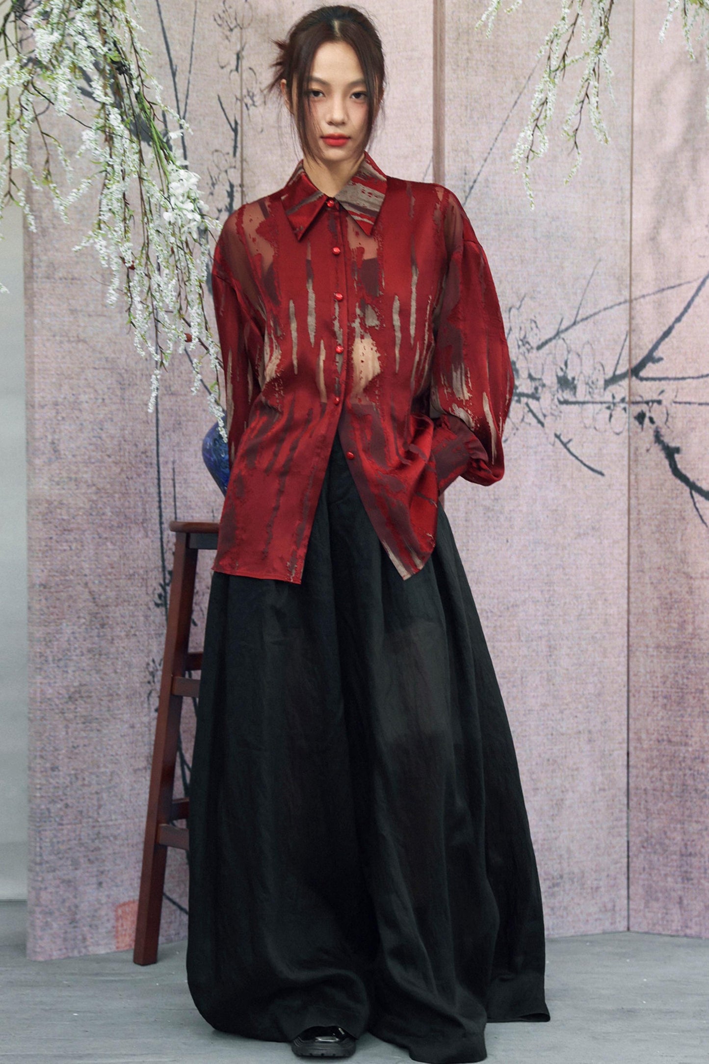 Blusa retro floral quemada