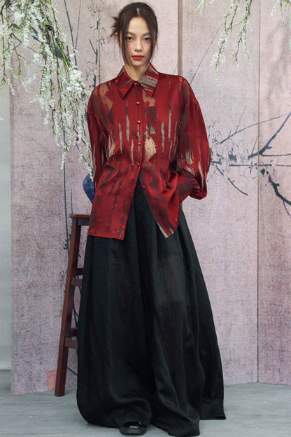 Blusa retro floral quemada