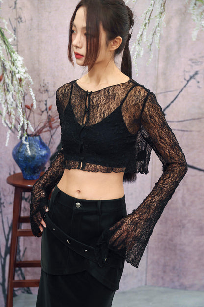 Dark Web Latte Cardigan