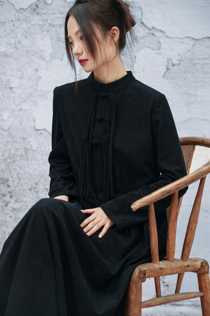 レトロコーデュロイチョンシャンドレス