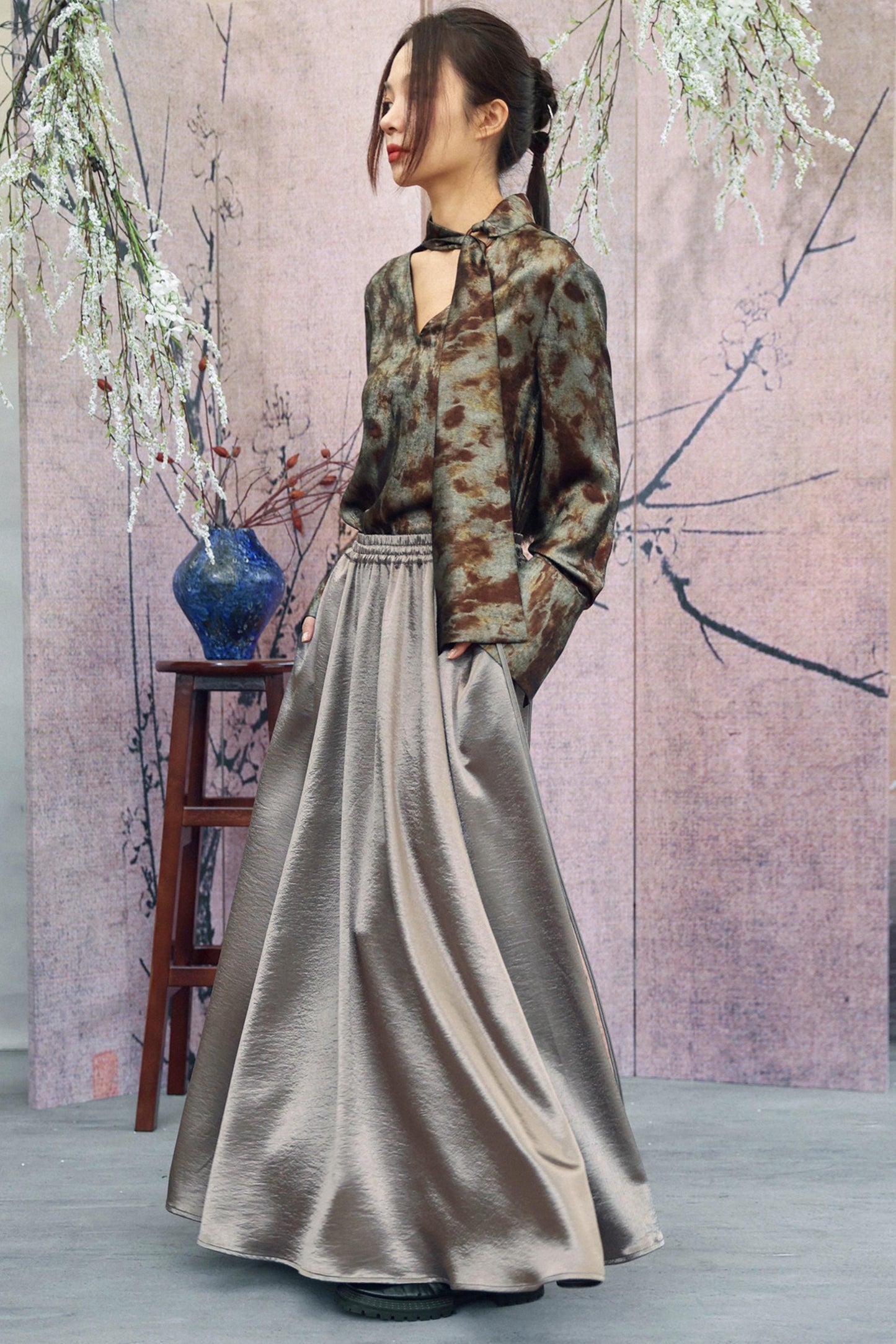 Elegant Satin Skirt
