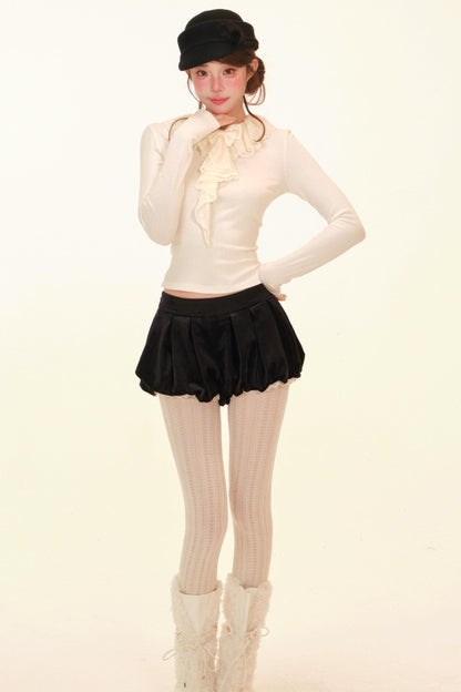 Winter Lace Ruffle Coat + Top + Pants