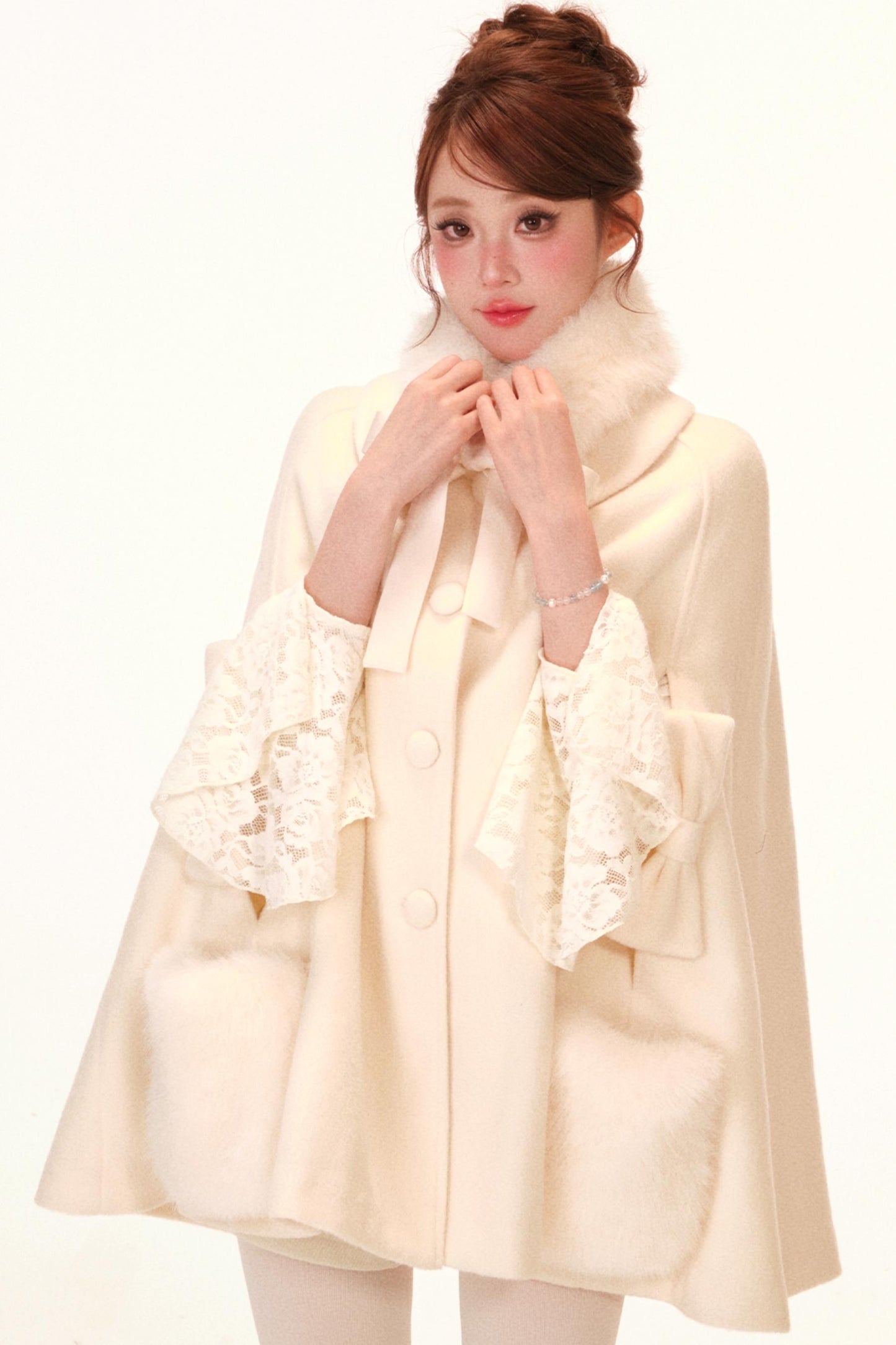 キルティッドケープコート