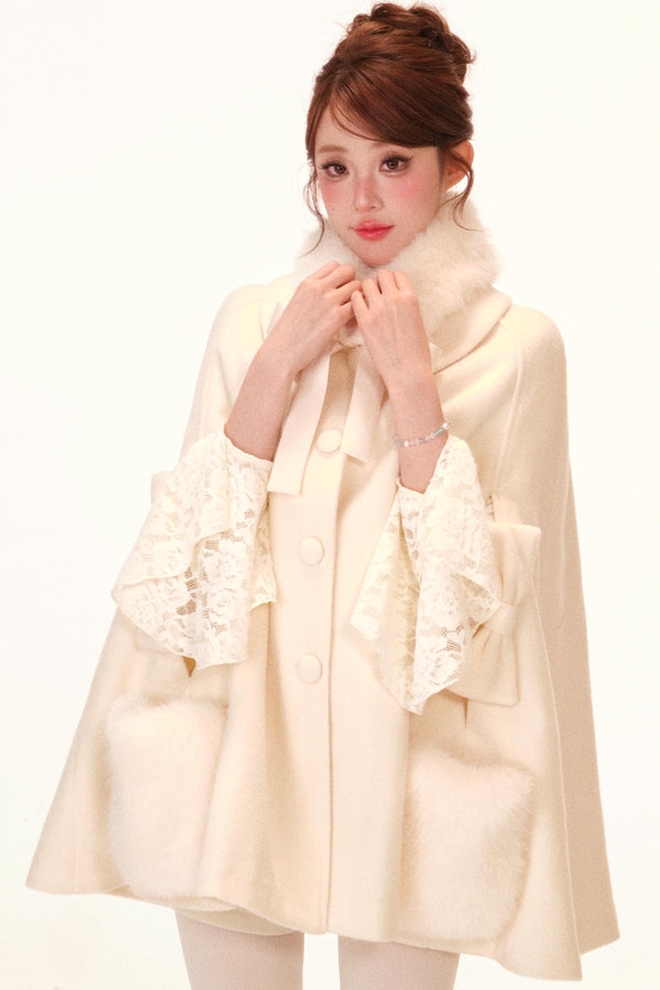 キルティッドケープコート