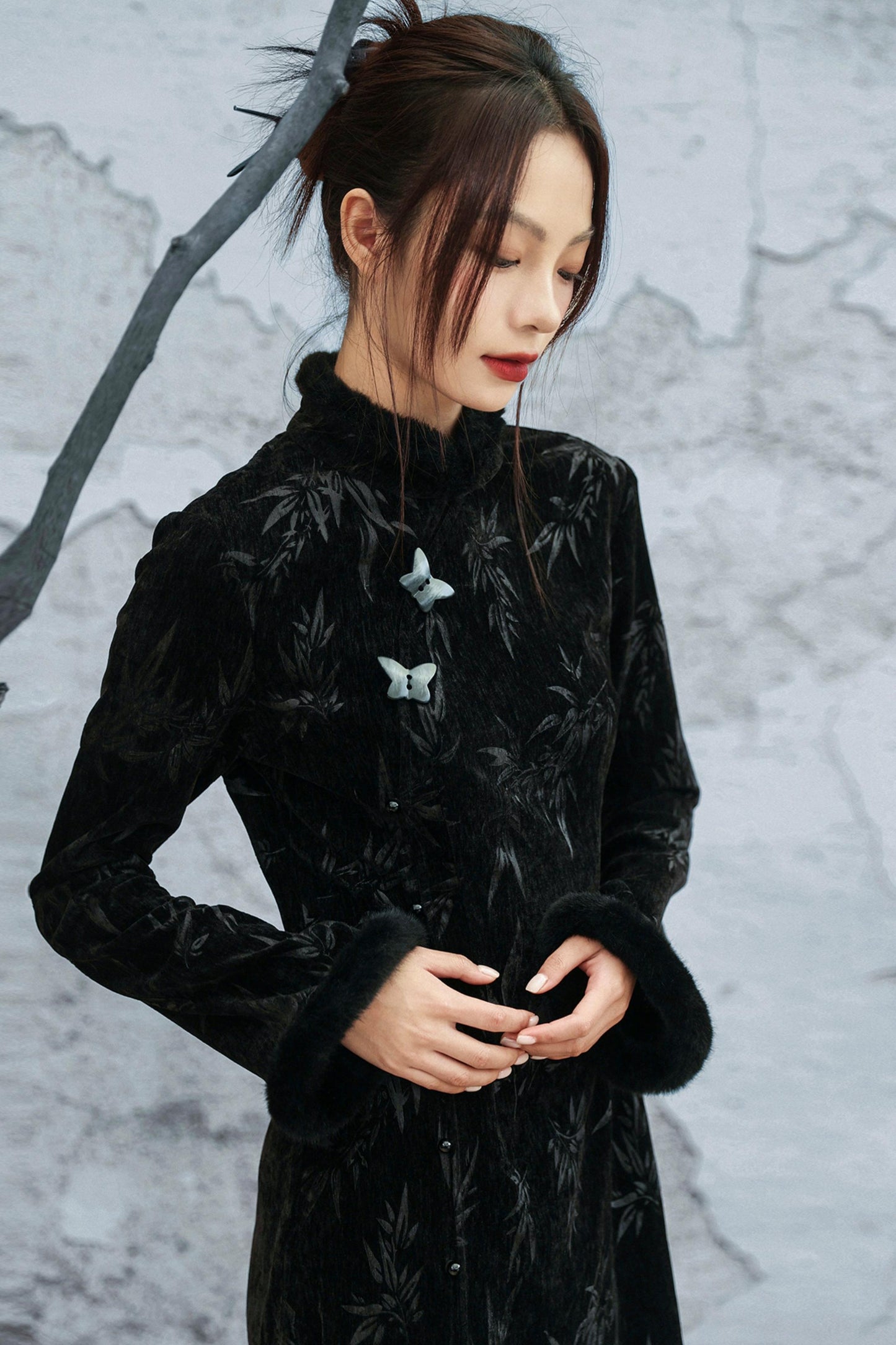 バンブーリーフチョンシャムドレス