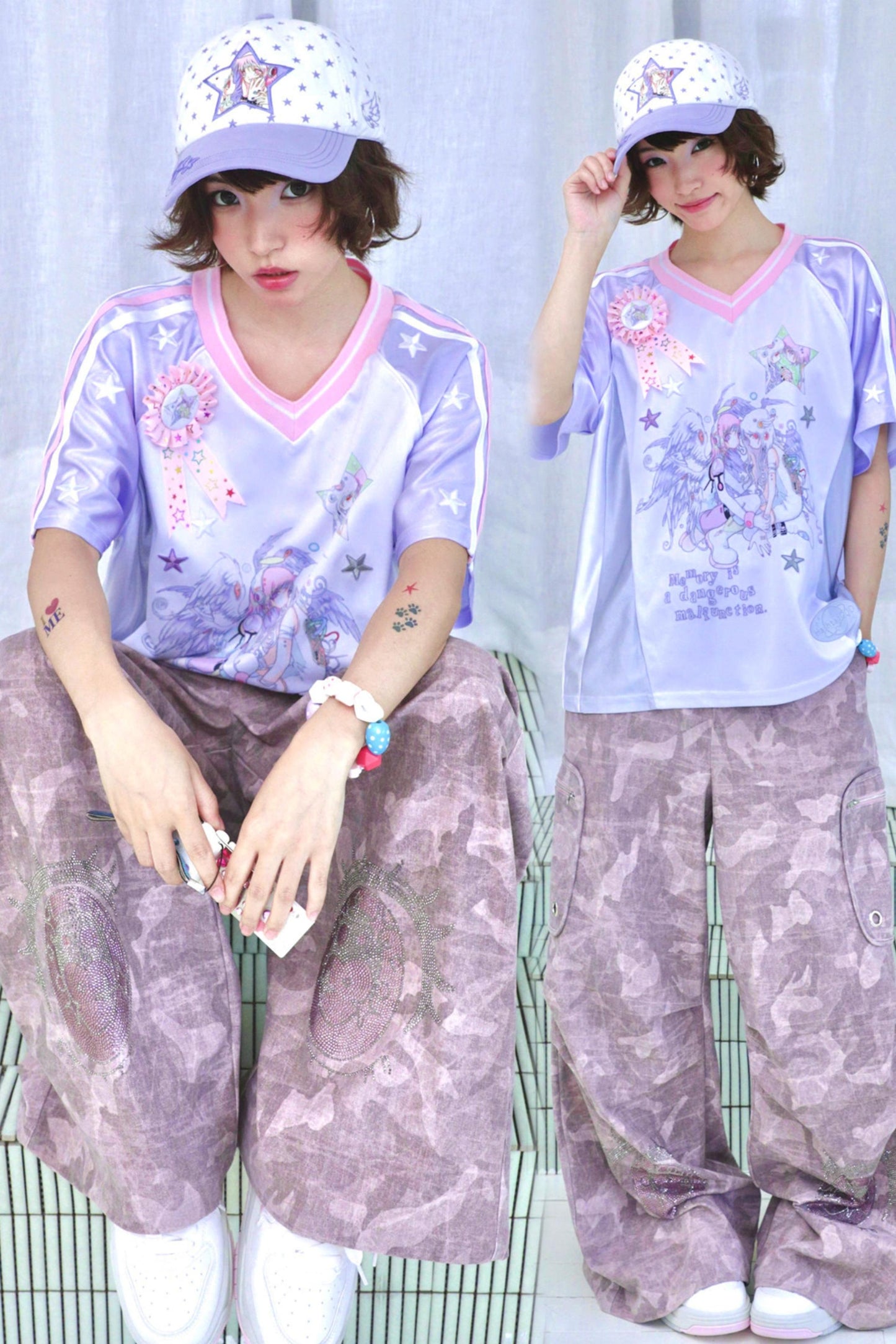 Pantalon large camouflage ange
