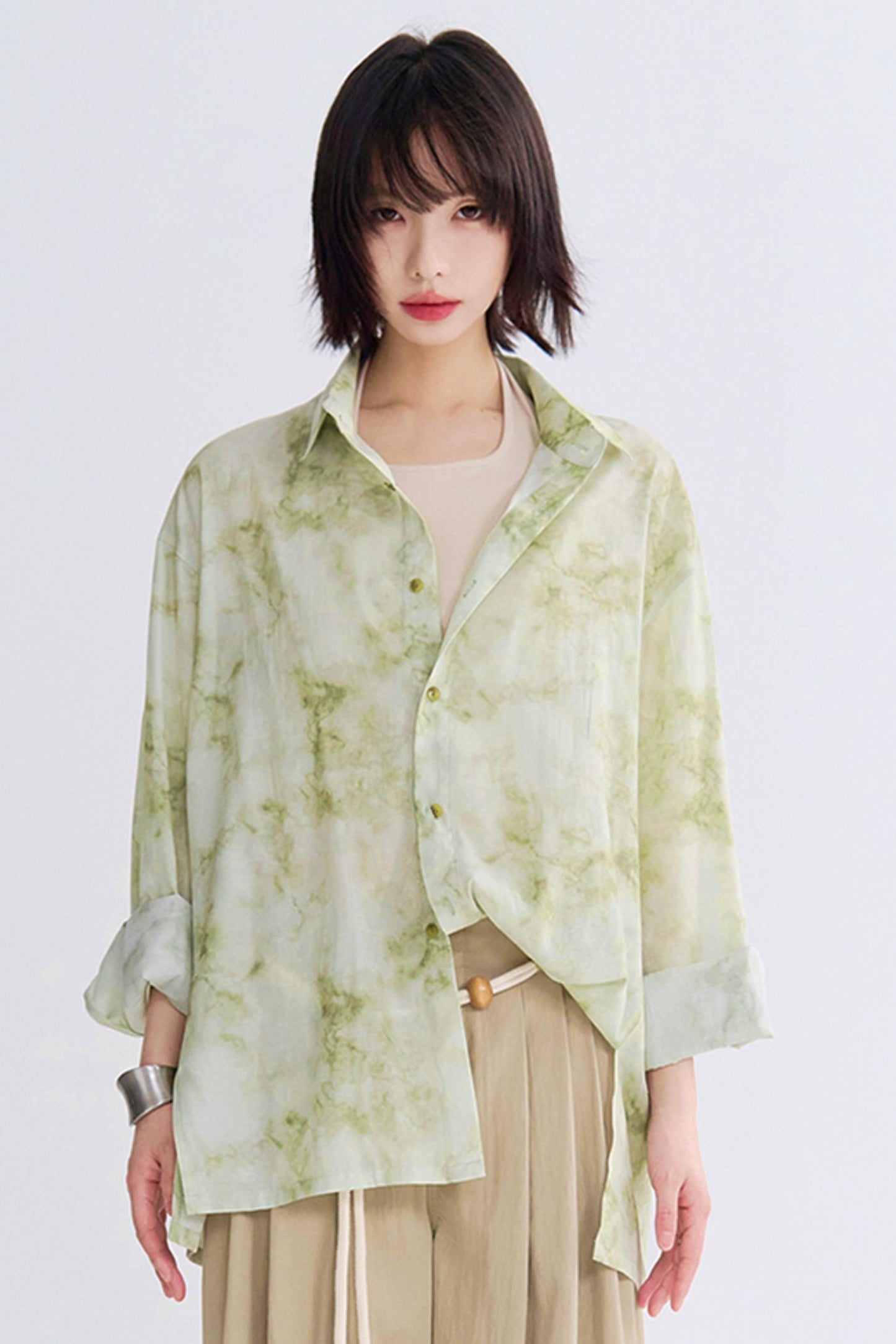 Tie-dye print mode shirt