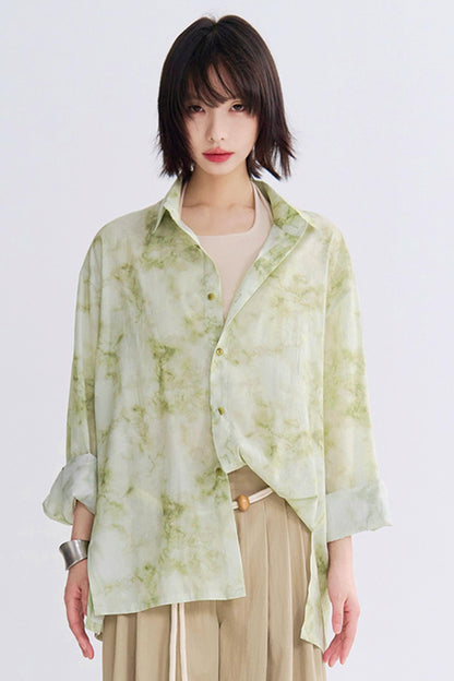 Tie-dye print mode shirt