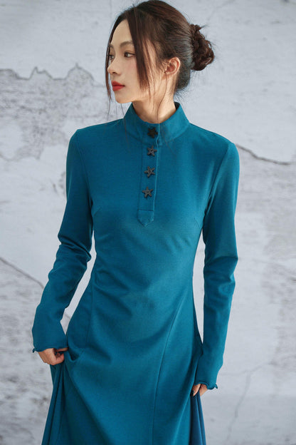 Blue Vintage Knit Dress