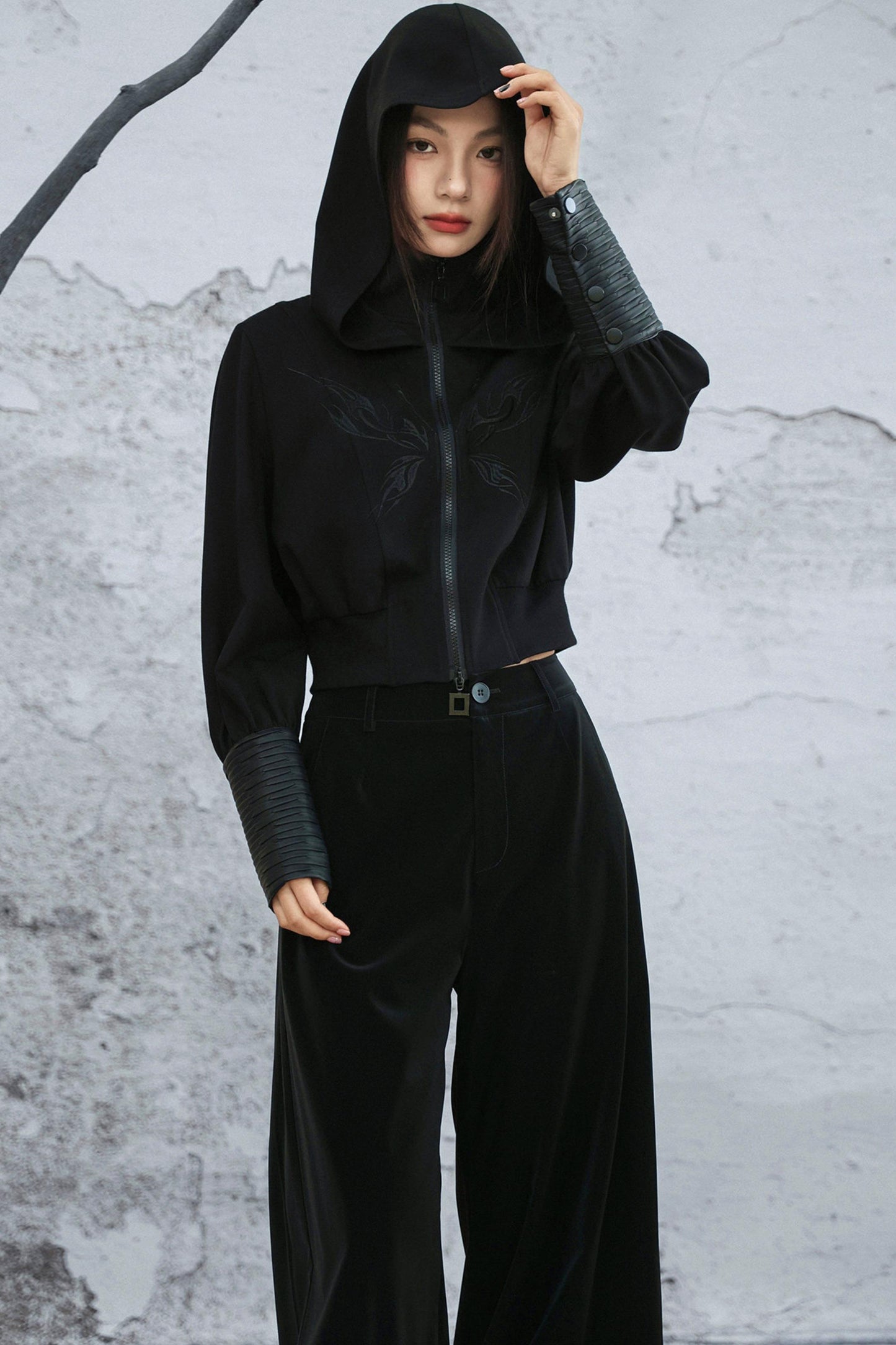 ダークビッグフードショートジャケット