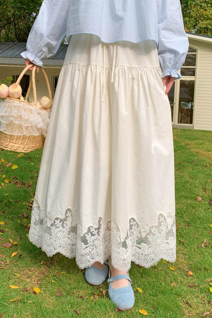 Lace Crochet High Waist Skirt