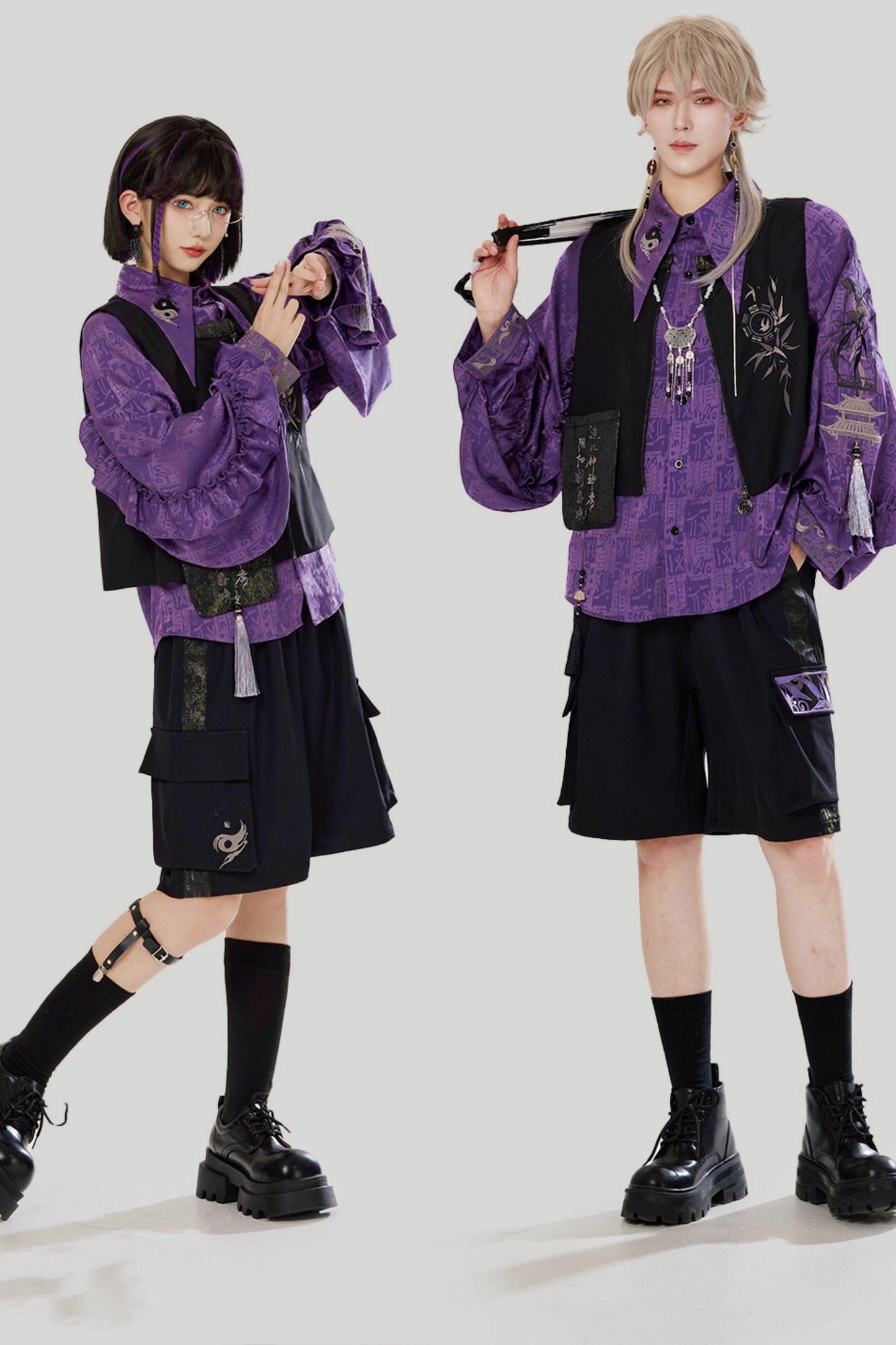 ミステリアスチャイナブラウス+パンツ