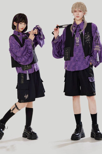 ミステリアスチャイナブラウス+パンツ