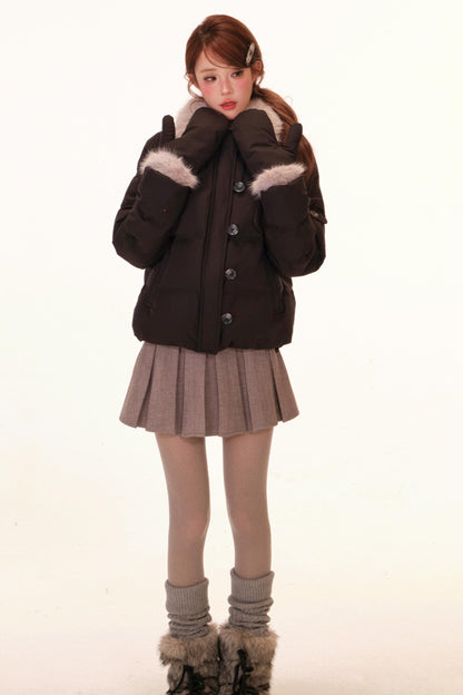 スイートフレンチファーカラーダウンジャケット