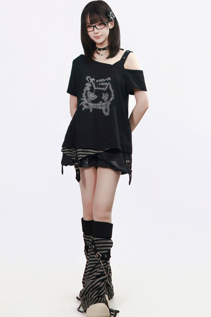 Schwarze-Katze-Rock-Punk-Set