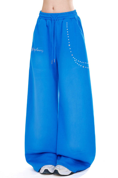 Star Rhinestone Wide Leg Pants