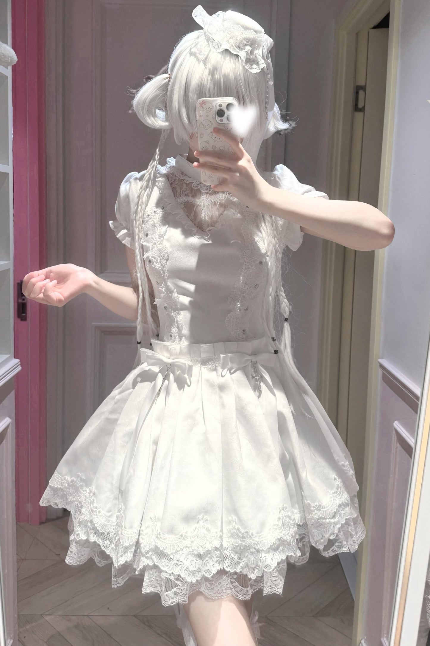 Gothic Doll Dress Adorned with Crosses