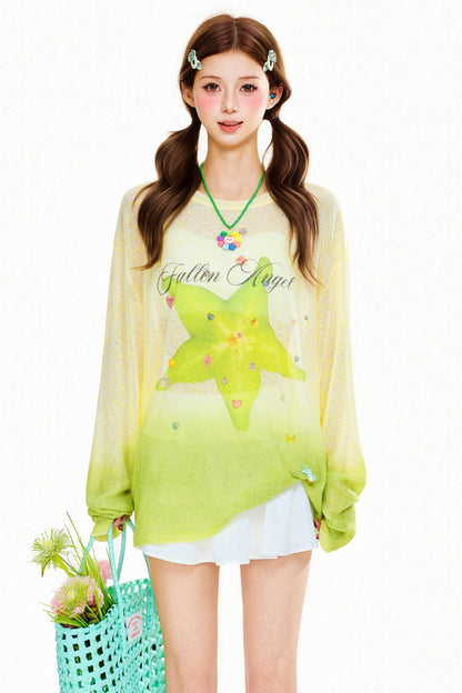 シアービビットグラデーショントップス