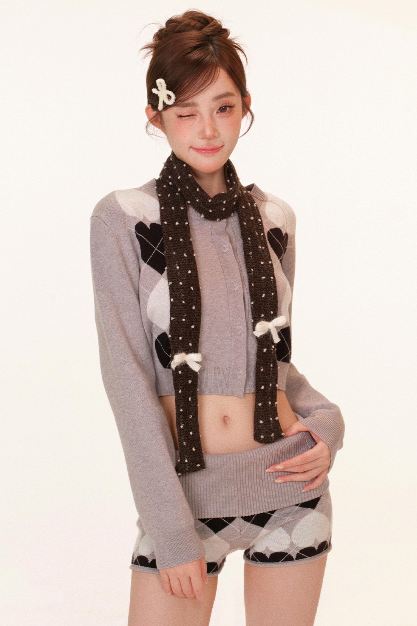Heart-Pattern Winter Sweater + Pants + Top