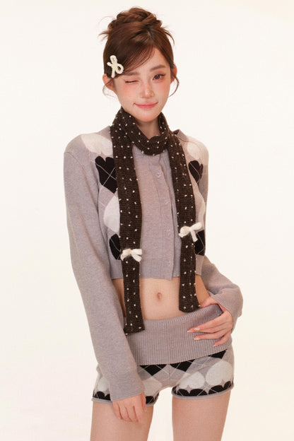 Heart-Pattern Winter Sweater + Pants + Top