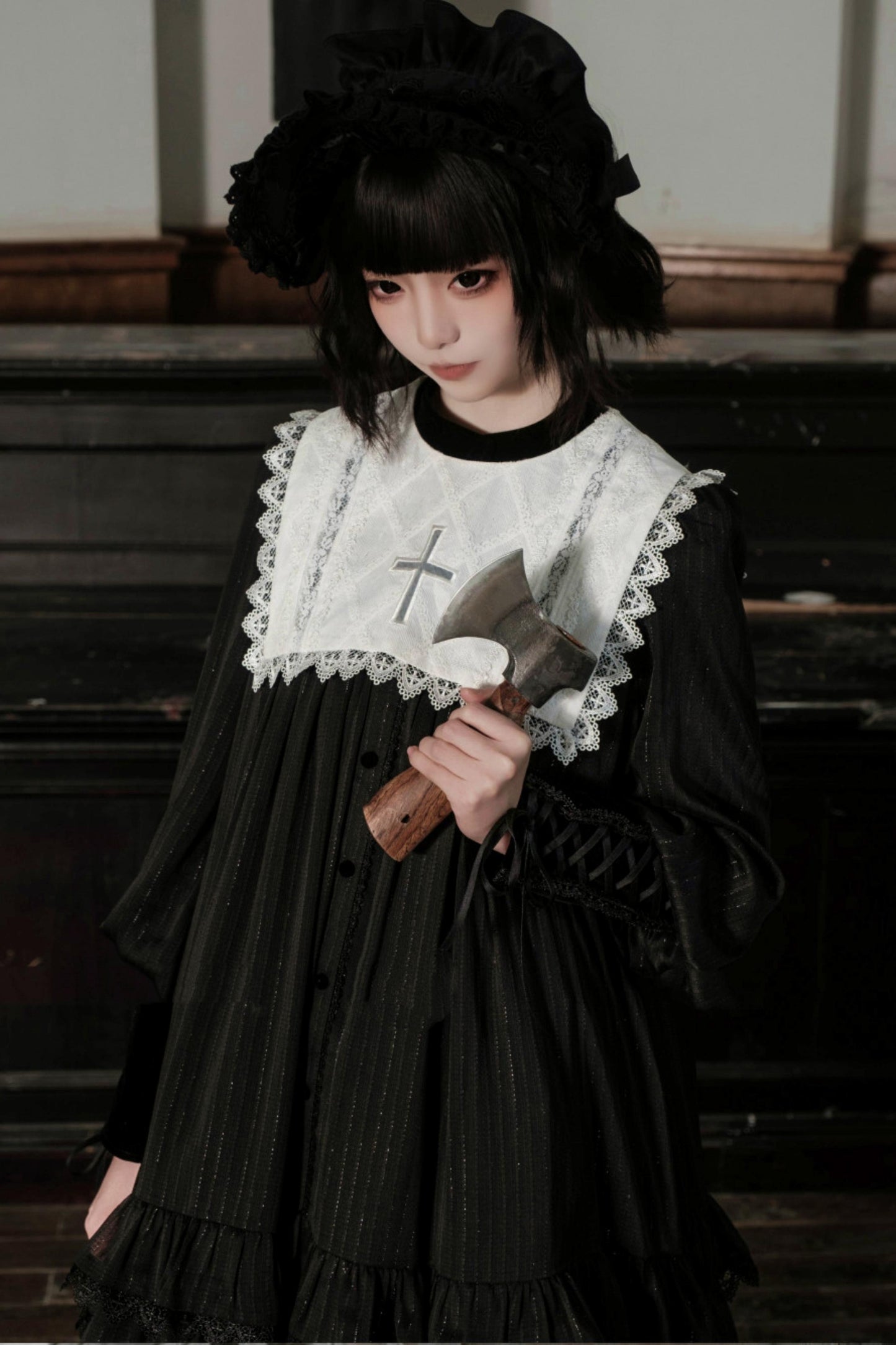 [Vorbestellung] Gothic White Night Kleid + Accessoires