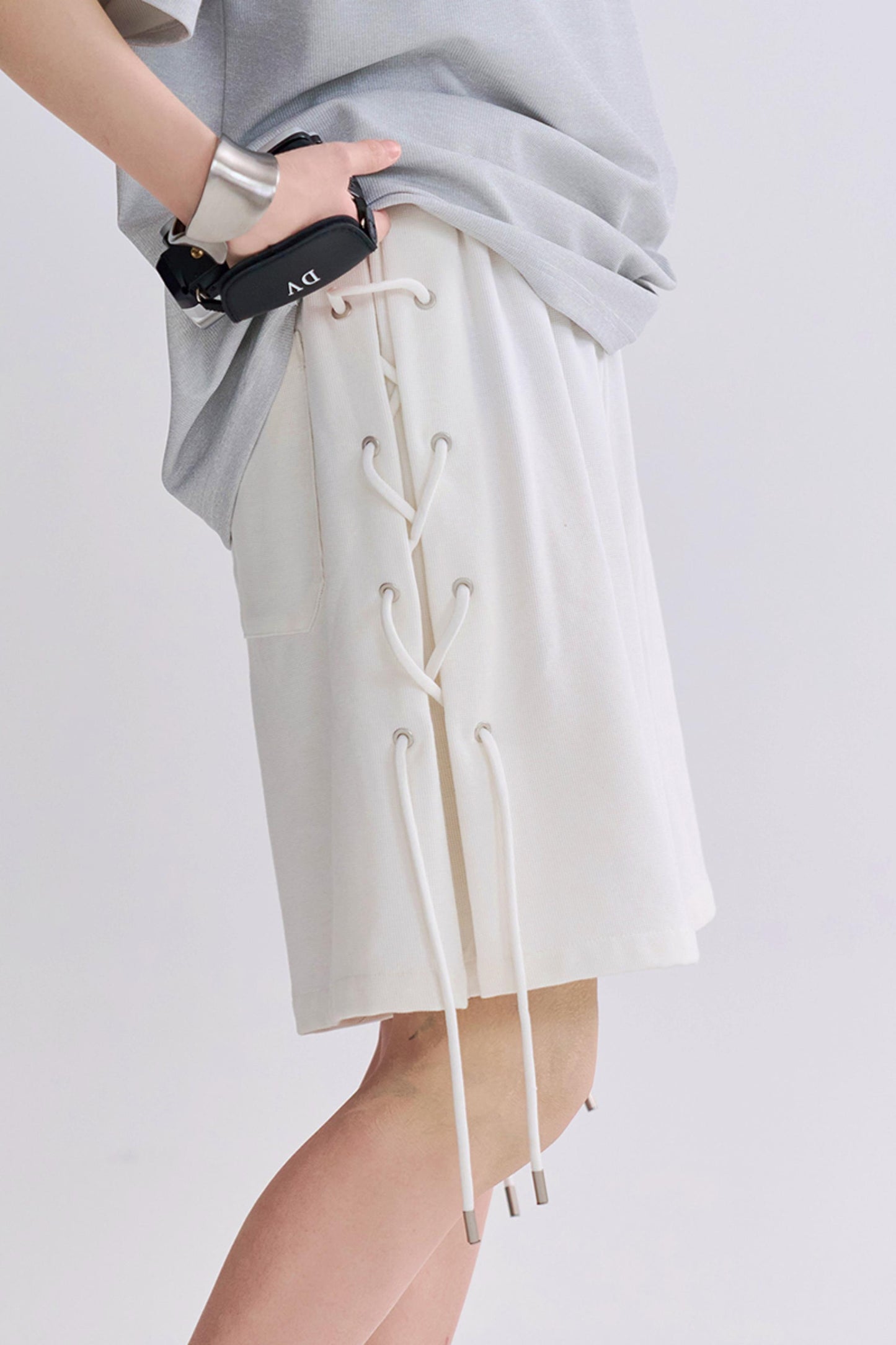 クロップドサイドタイカジュアルパンツ