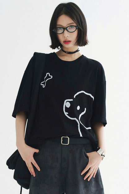 T-shirt à motif chiot