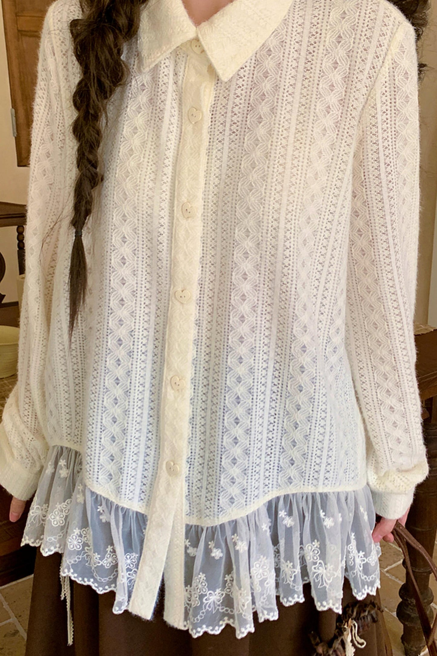 Mori Lace Patchwork Blouse