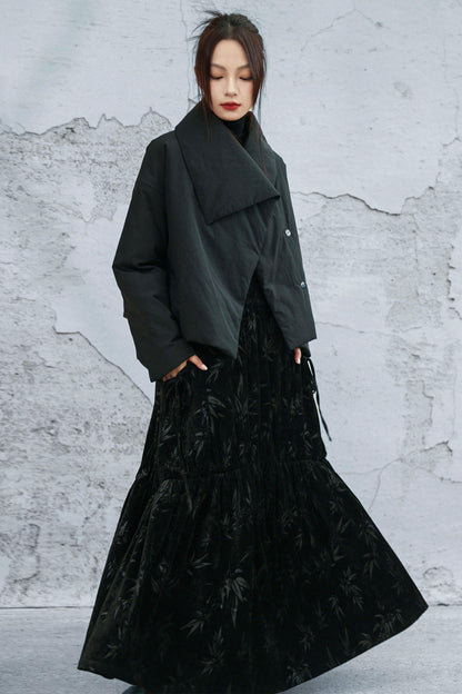 ダークバンブーリーフスカート