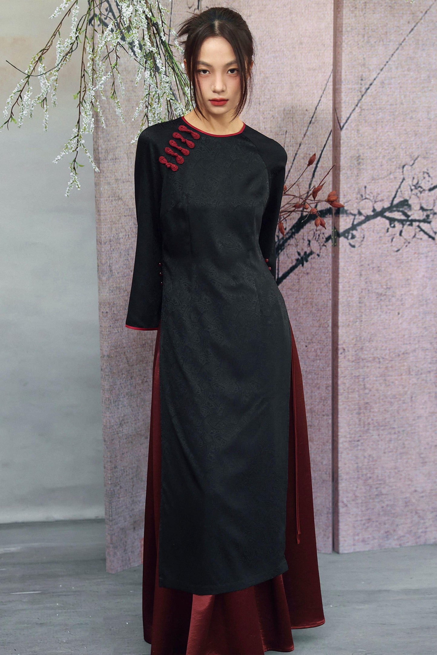 Jacquard Chinese-Style Long Shirt