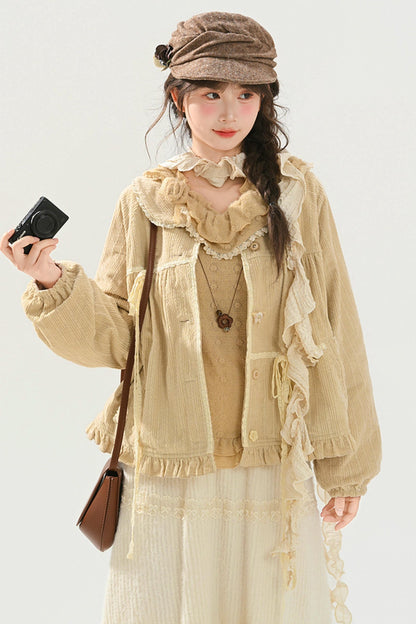 Mori Lace Trim Cotton Jacket + Skirt