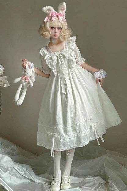 Lace Trim Lolita Long Dress + Short Dress