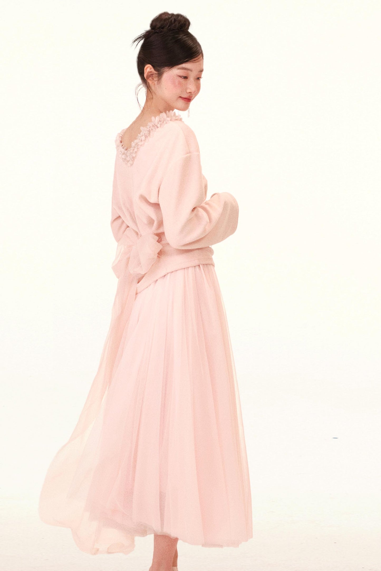 Mist Veil Lace Top and Skirt Set