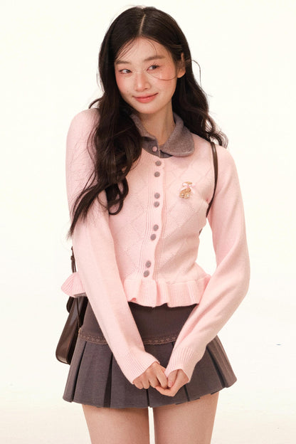 カラーブロックドラティスカーディガン