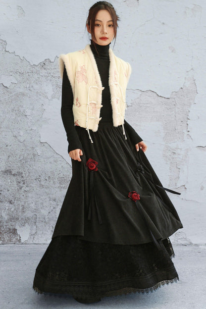 Coy Embroidered Winter Vest