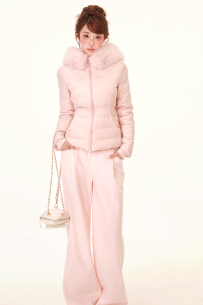 Brushed Lace Patchwork Blouse + Hem Sweatpants