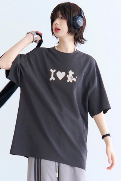 Embroidered Papi Crew Neck T-Shirt