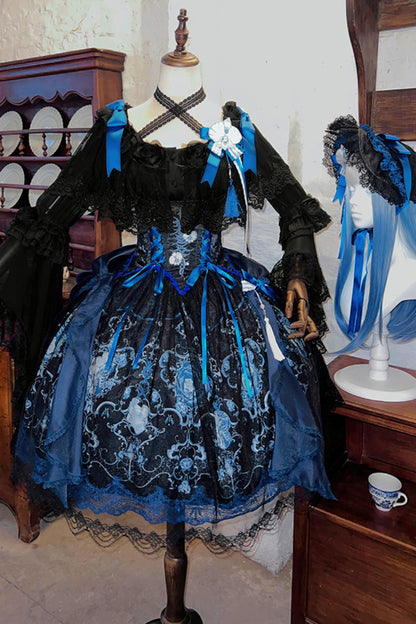 Blue and White Porcelain Lolita Dress
