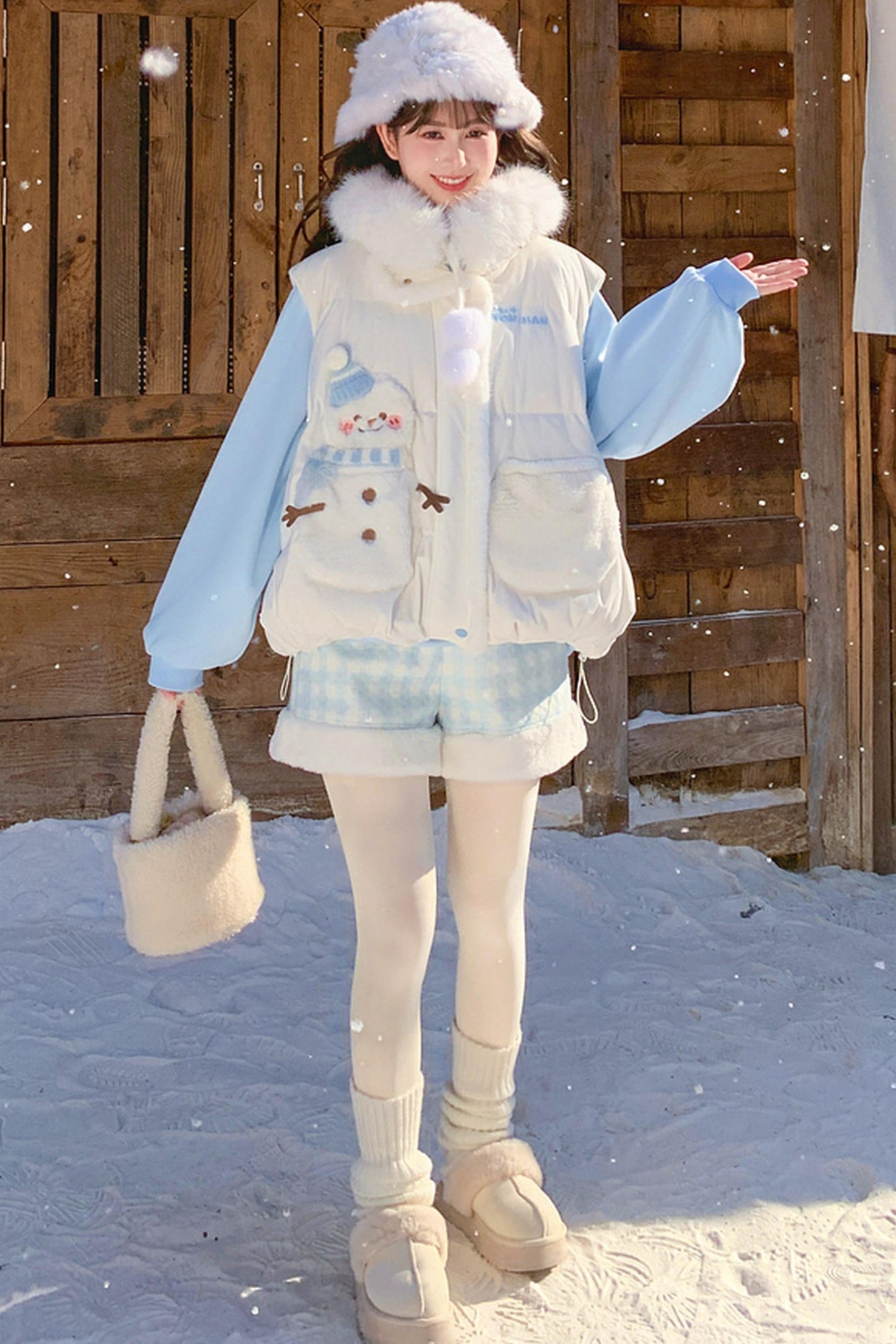 Forest Girl Cartoon Down Vest