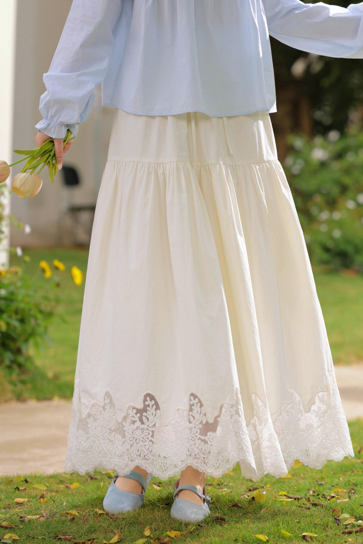 Lace Crochet High Waist Skirt
