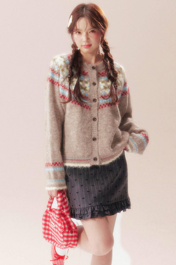 Island Bubble Fair Isle Cardigan