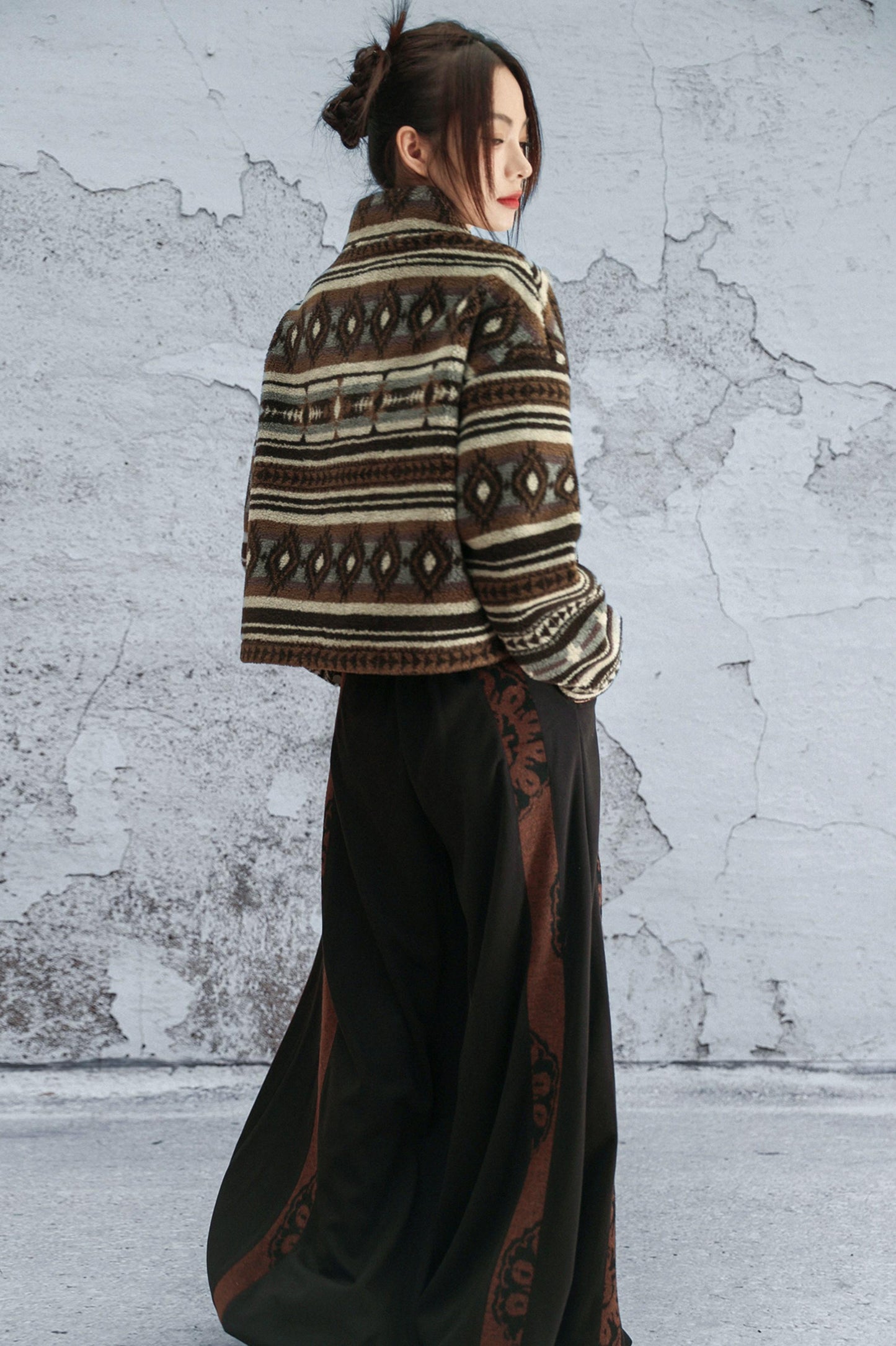 ラムウールジオメトリックジャケット