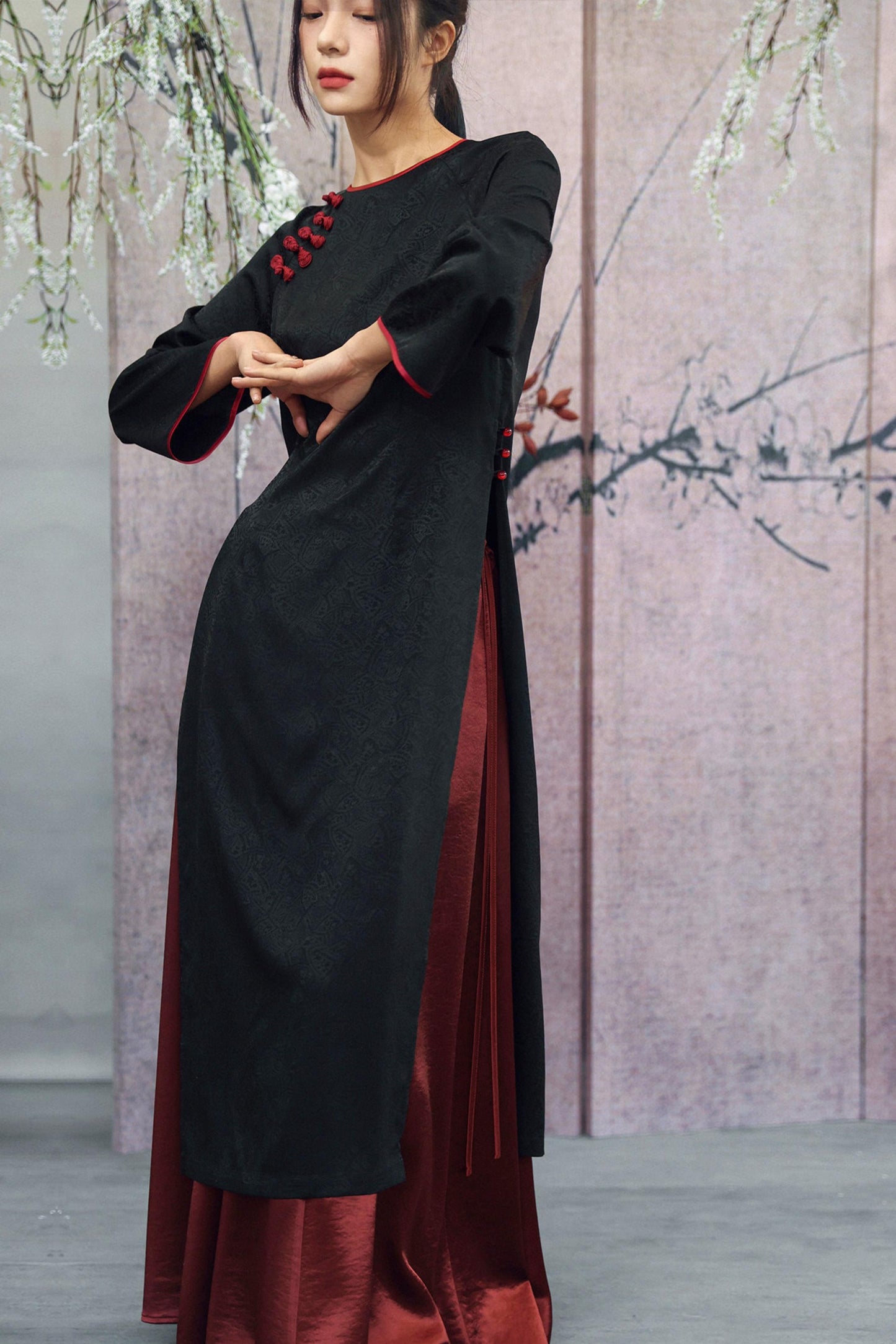 Jacquard Chinese-Style Long Shirt