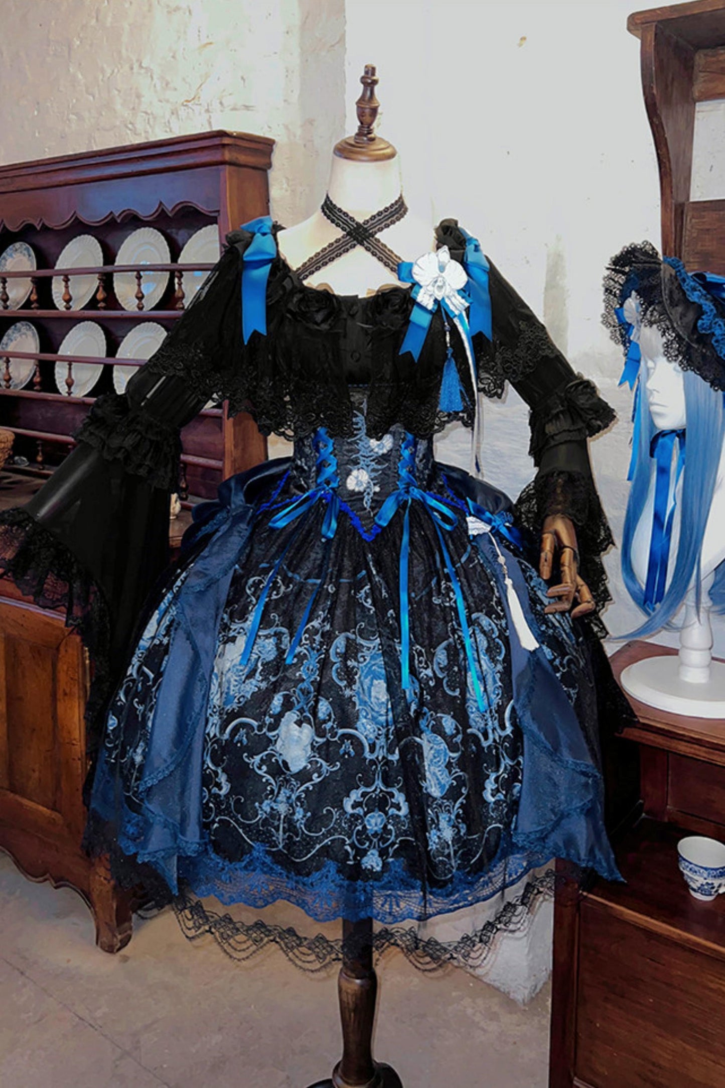 Decadent Gothic Lace Princess-Sleeve Top